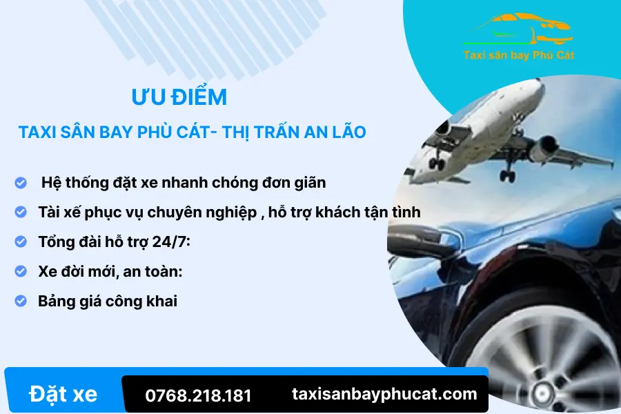 Taxi sân bay Phù Cát về thị trấn An Lão huyện An Lão